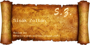Sisák Zoltán névjegykártya